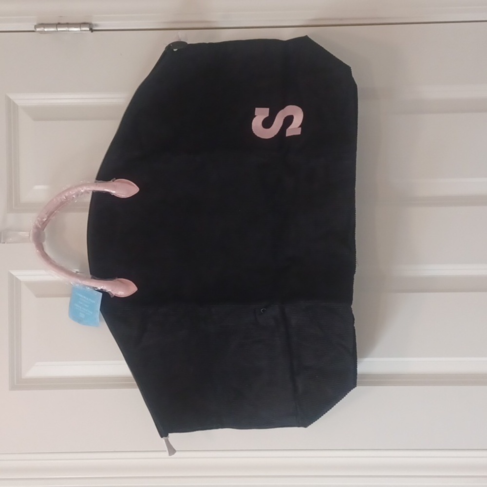 2 NEW BLACK & PINK TOTE BAGS